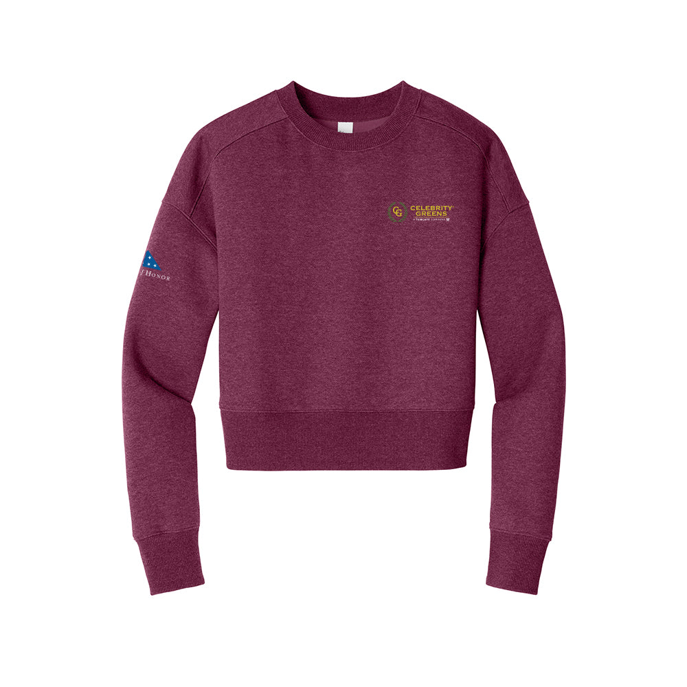 Tシャツ・カットソー Golden CROPPED FLEECE CREW NECK CRYSTAL Celebrity Greens - District Women's Perfect Weight Fleece