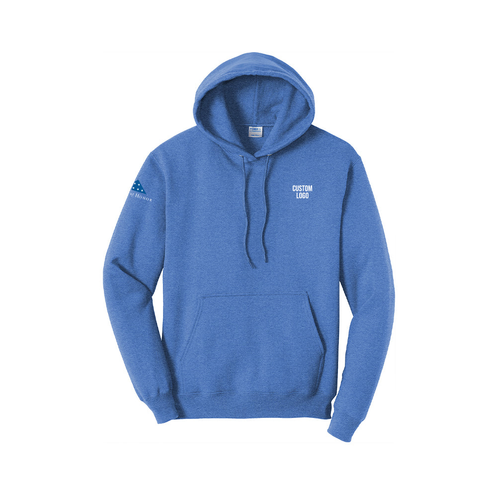 Custom Logo - Proud Partner - Core Fleece Pullover Hooded Sweatshirt (12 Piece Minimum)