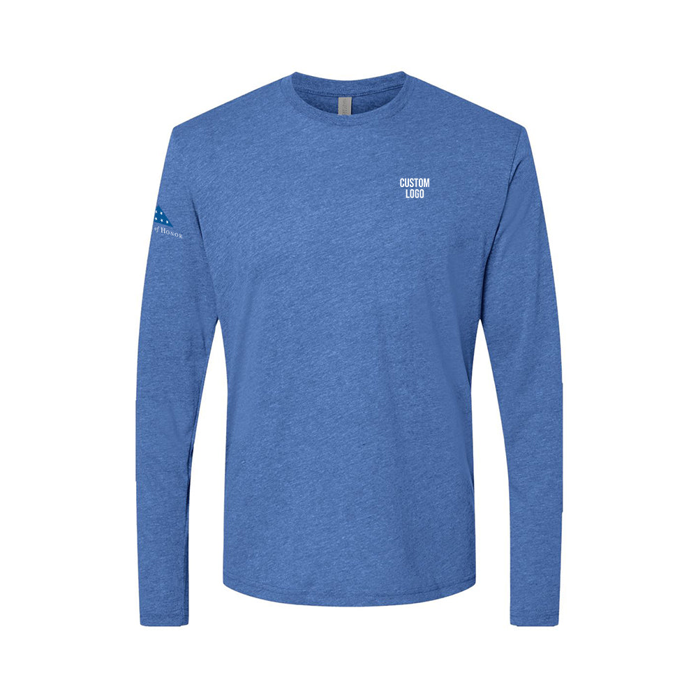 Custom Logo - Proud Partner - Triblend Long Sleeve Crew (12 Piece Minimum)